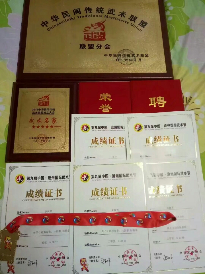 武术比赛证书